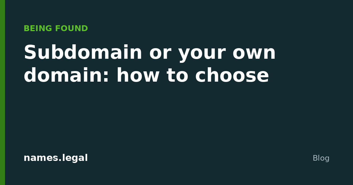 Subdomain oder eigene Domain: wie Sie wählen